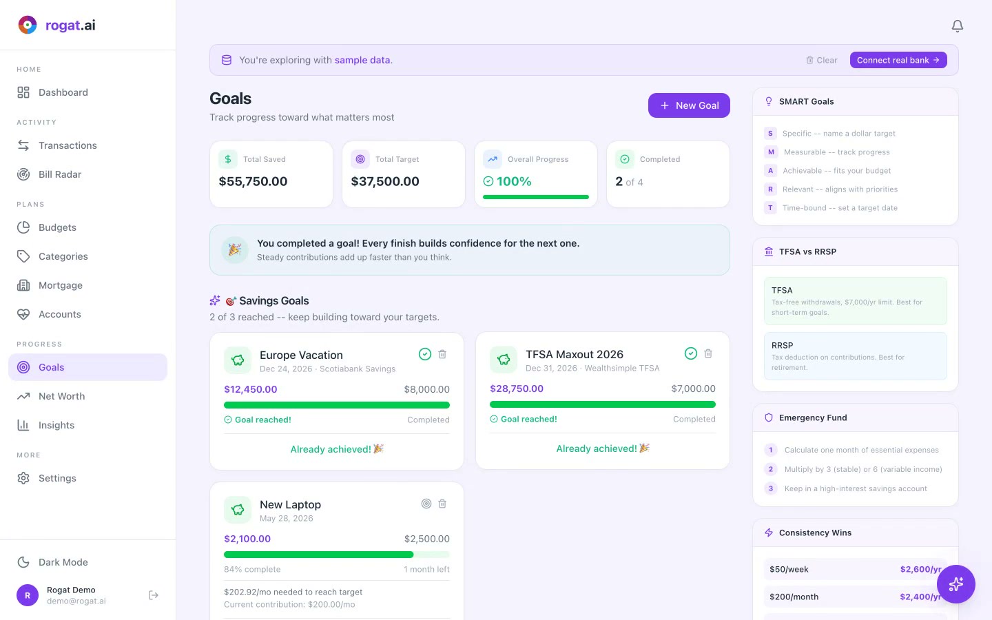 rogat.ai Goals Tutorial